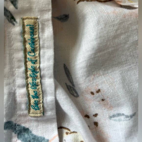 Caribbean Men's Floral Print Shirt - White and Blue - Picture 7 of 7